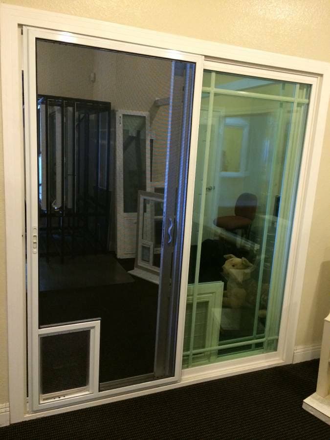 Vinyl sliding glass patio door