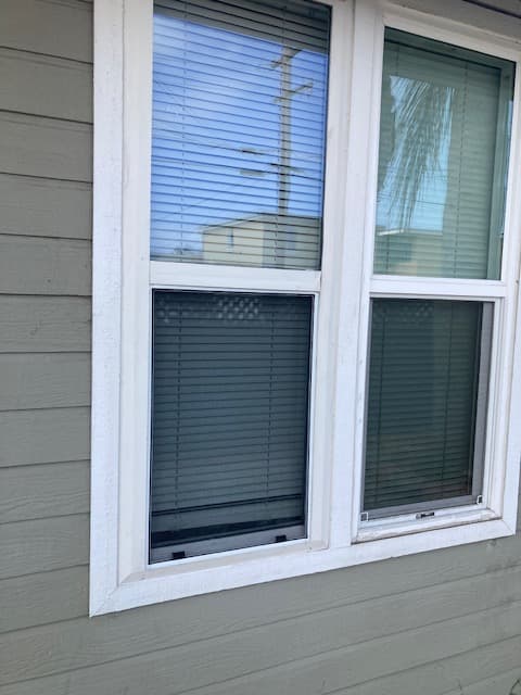 Double hung white window